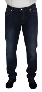Dolce & Gabbana Blue Cotton Straight Fit Casual Denim Jeans - Zeiniez