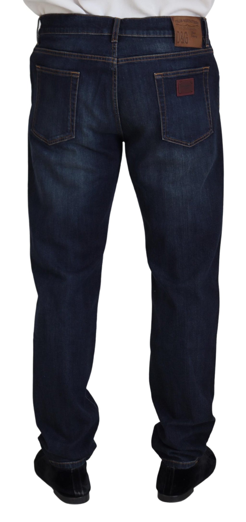 Dolce & Gabbana Blue Cotton Straight Fit Casual Denim Jeans - Zeiniez