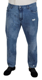 Dolce & Gabbana Blue Washed Cotton Casual Denim Jeans - Zeiniez