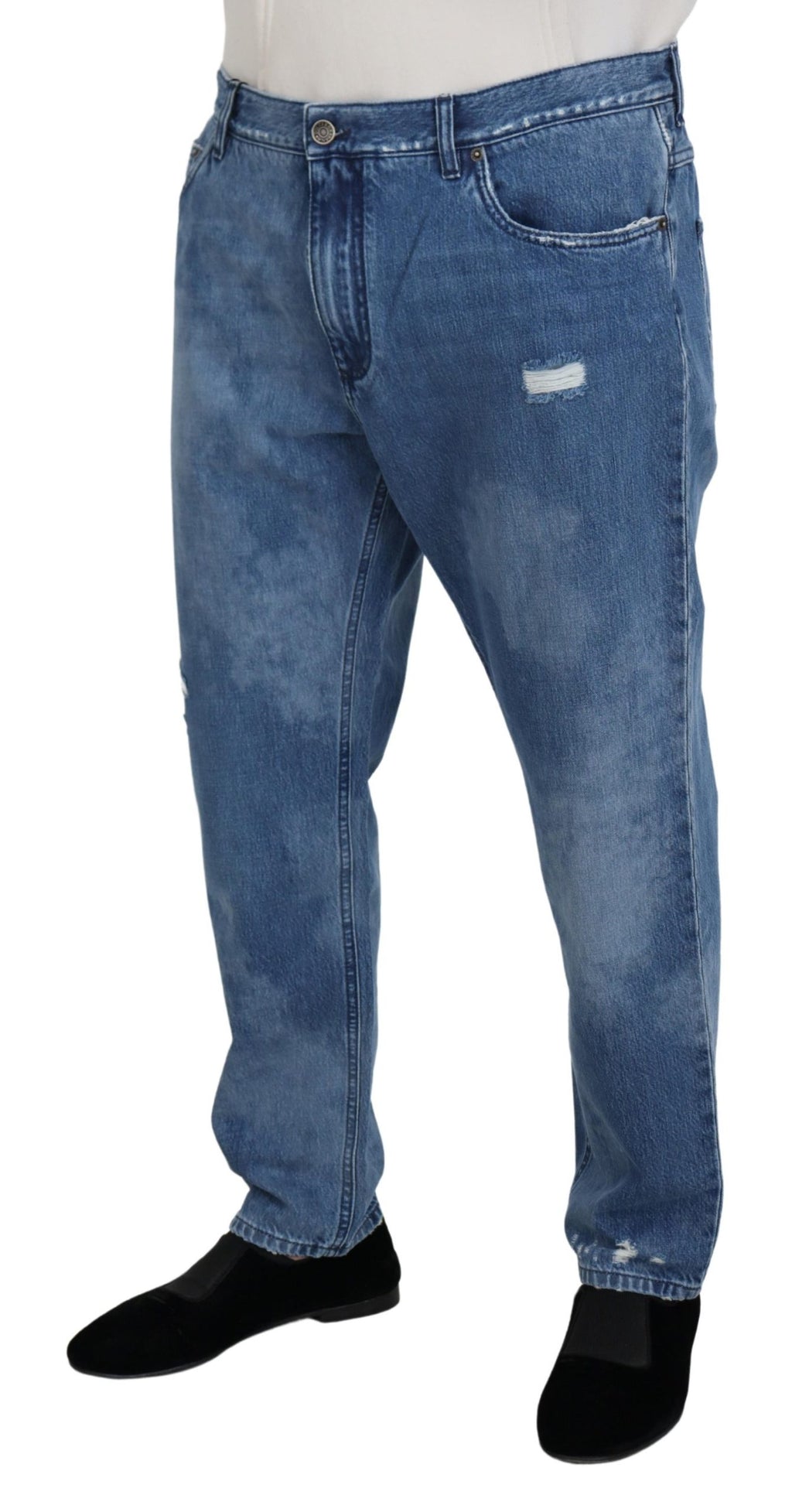 Dolce & Gabbana Blue Washed Cotton Casual Denim Jeans - Zeiniez