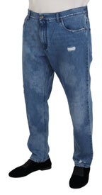 Dolce & Gabbana Blue Washed Cotton Casual Denim Jeans - Zeiniez