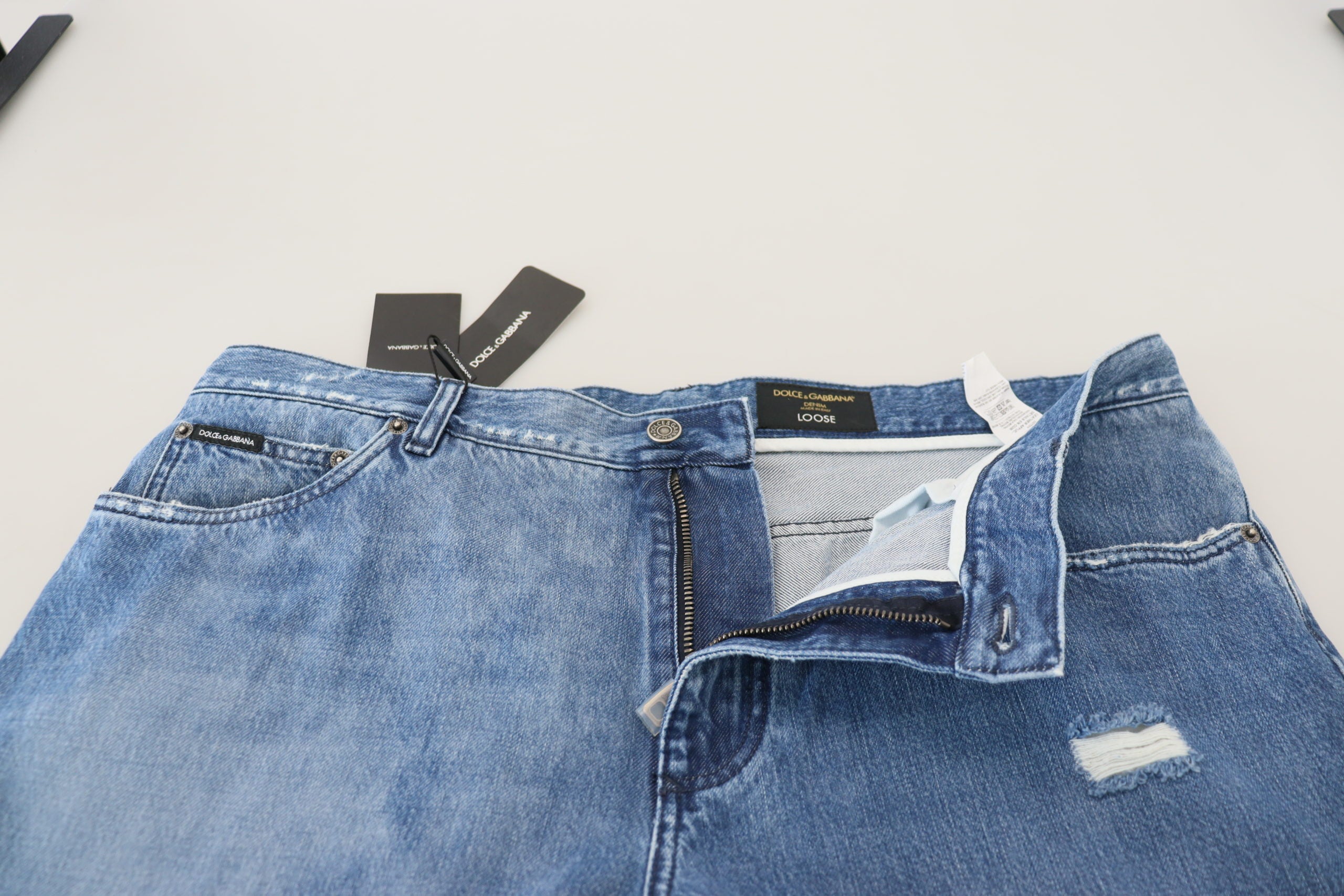 Dolce & Gabbana Blue Washed Cotton Casual Denim Jeans - Zeiniez