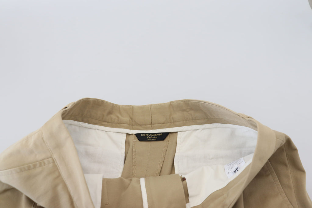 Dolce & Gabbana Beige Cotton Cargo Bermuda Shorts - Zeiniez
