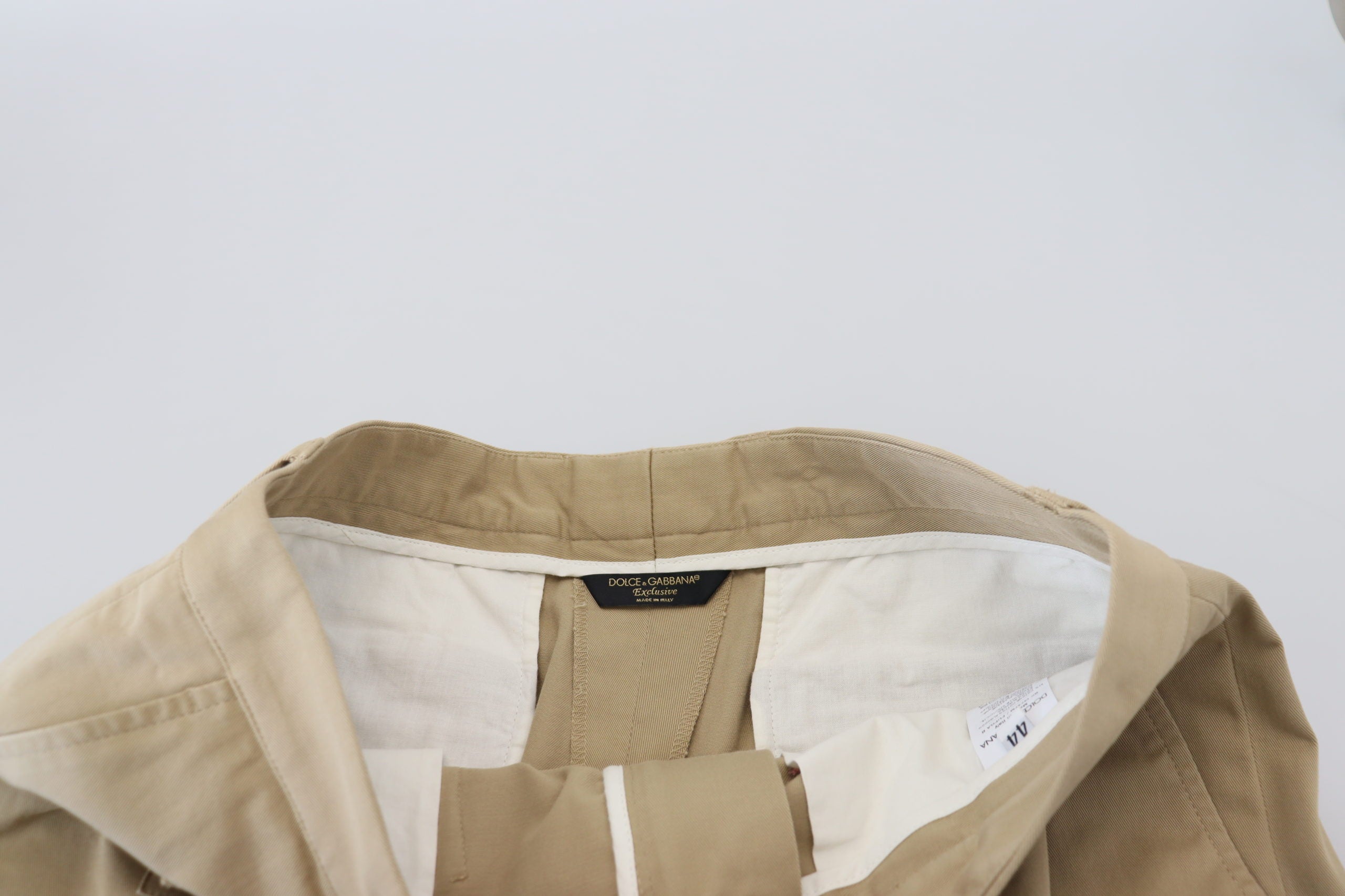 Dolce & Gabbana Beige Cotton Cargo Bermuda Shorts - Zeiniez