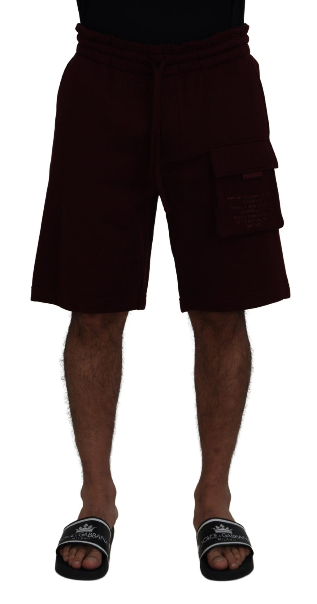Dolce & Gabbana Maroon Bermuda Cargo Men Shorts - Zeiniez