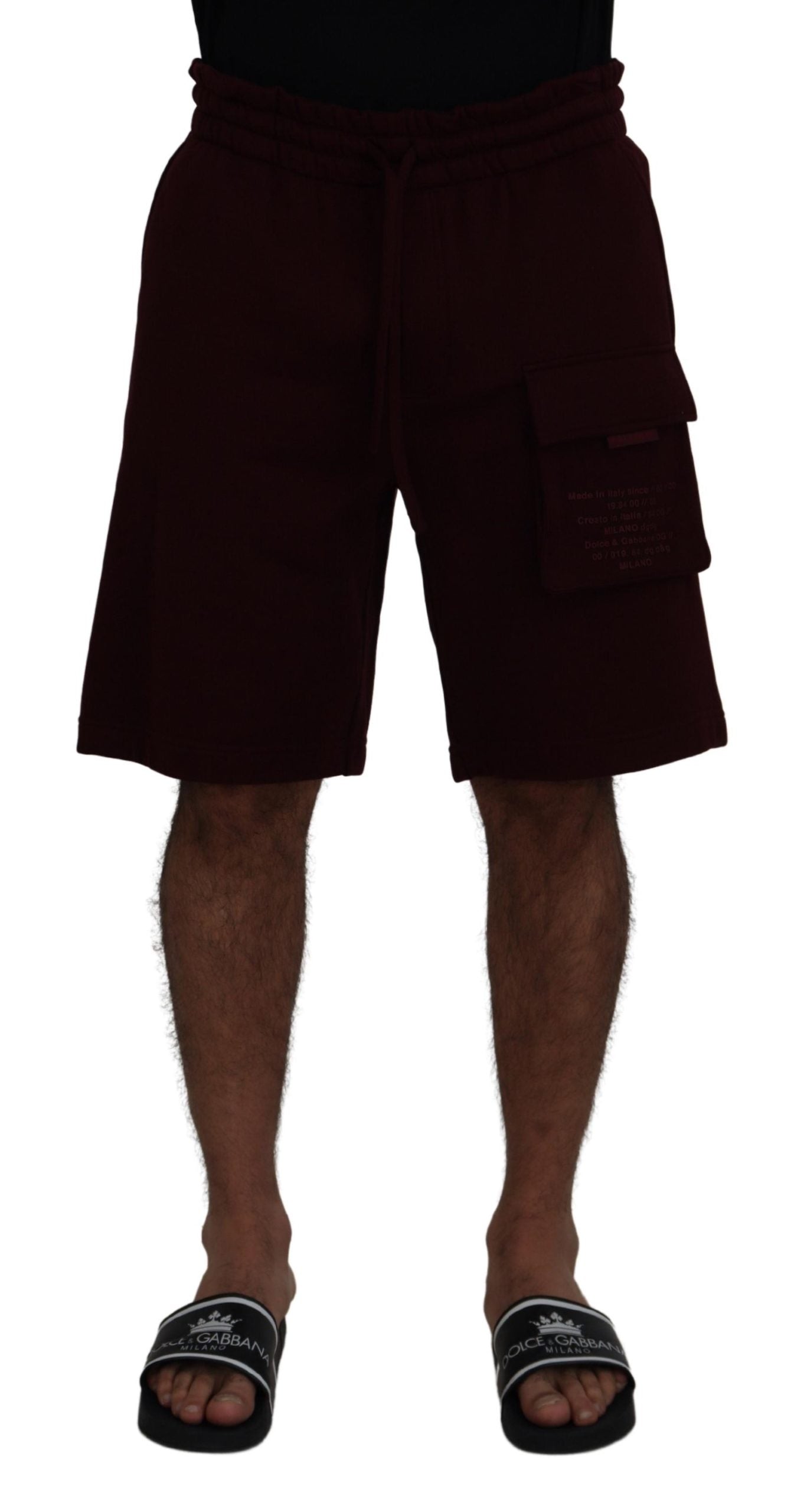 Dolce & Gabbana Maroon Bermuda Cargo Men Shorts - Zeiniez