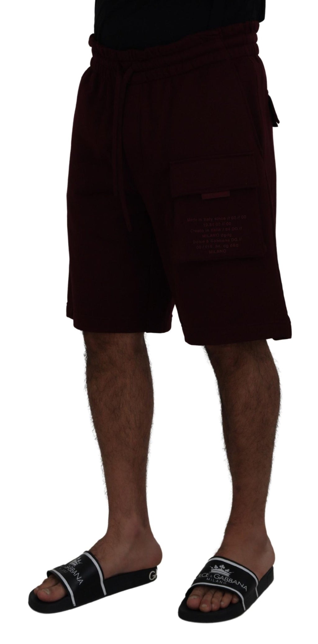 Dolce & Gabbana Maroon Bermuda Cargo Men Shorts - Zeiniez