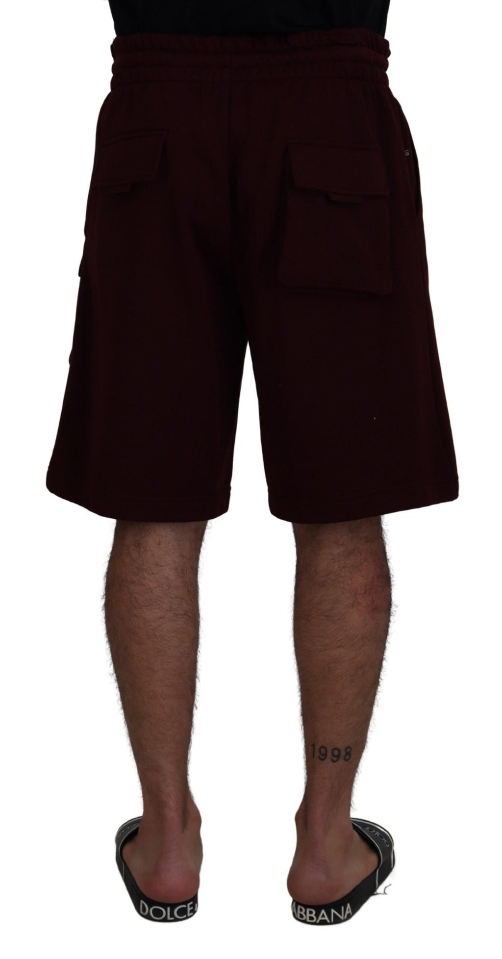 Dolce & Gabbana Maroon Bermuda Cargo Men Shorts - Zeiniez