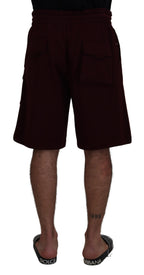 Dolce & Gabbana Maroon Bermuda Cargo Men Shorts - Zeiniez