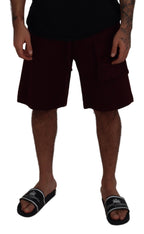 Dolce & Gabbana Maroon Bermuda Cargo Men Shorts - Zeiniez