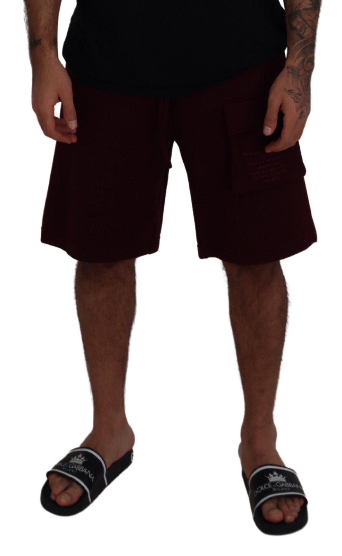 Dolce & Gabbana Maroon Bermuda Cargo Men Shorts - Zeiniez
