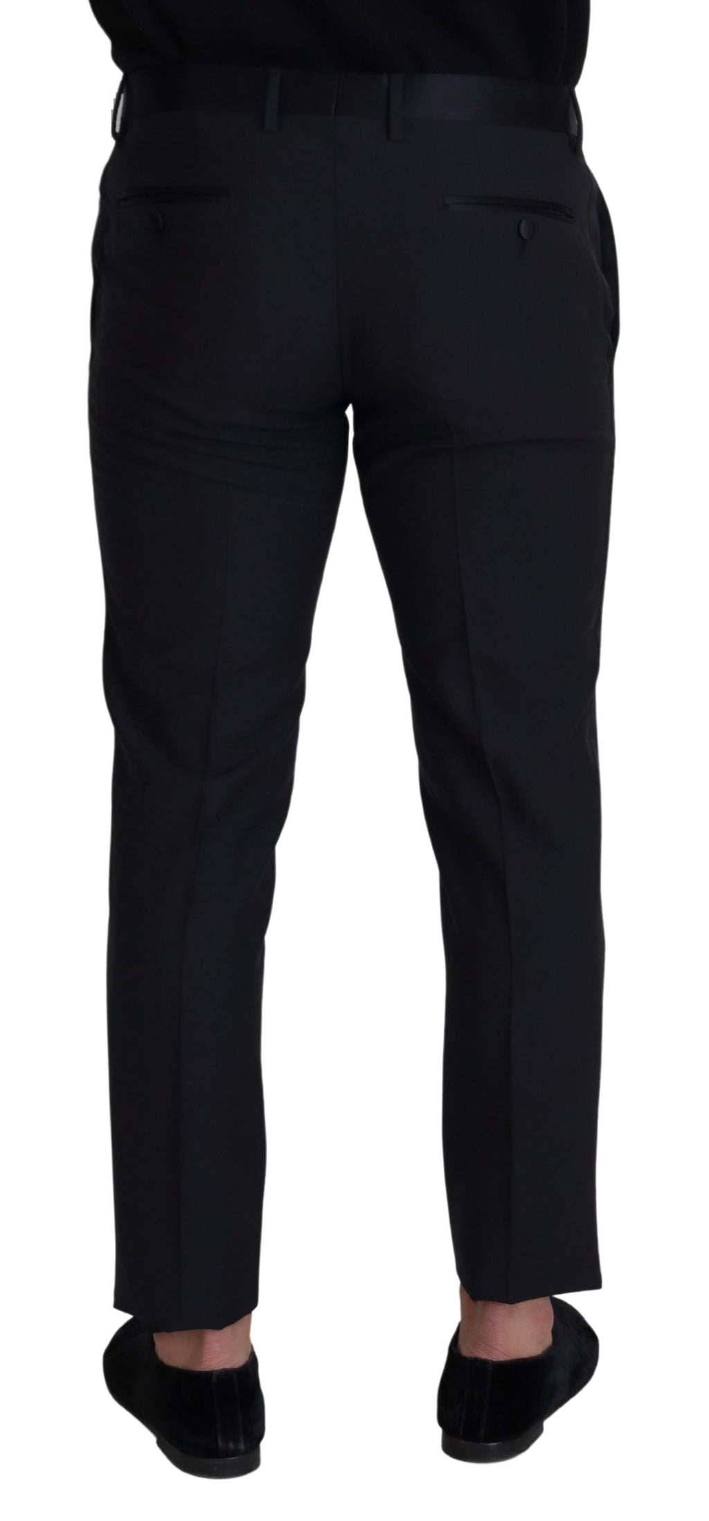 Dolce & Gabbana Black Wool Men Formal Pants - Zeiniez
