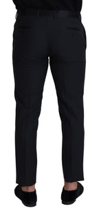 Dolce & Gabbana Black Wool Men Formal Pants - Zeiniez