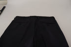 Dolce & Gabbana Black Wool Men Formal Pants - Zeiniez