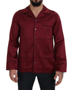 Dolce & Gabbana Red Silk Lounge Top Pajama Sleepwear Shirt - Zeiniez