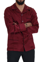 Dolce & Gabbana Red Silk Lounge Top Pajama Sleepwear Shirt - Zeiniez