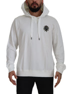 Dolce & Gabbana White Cotton Hooded Sweatshirt Sweater - Zeiniez