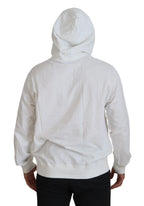Dolce & Gabbana White Cotton Hooded Sweatshirt Sweater - Zeiniez