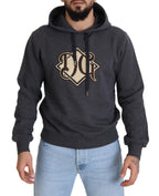 Dolce & Gabbana Gray Logo Cotton Hooded Sweatshirt Sweater - Zeiniez