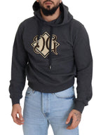 Dolce & Gabbana Gray Logo Cotton Hooded Sweatshirt Sweater - Zeiniez