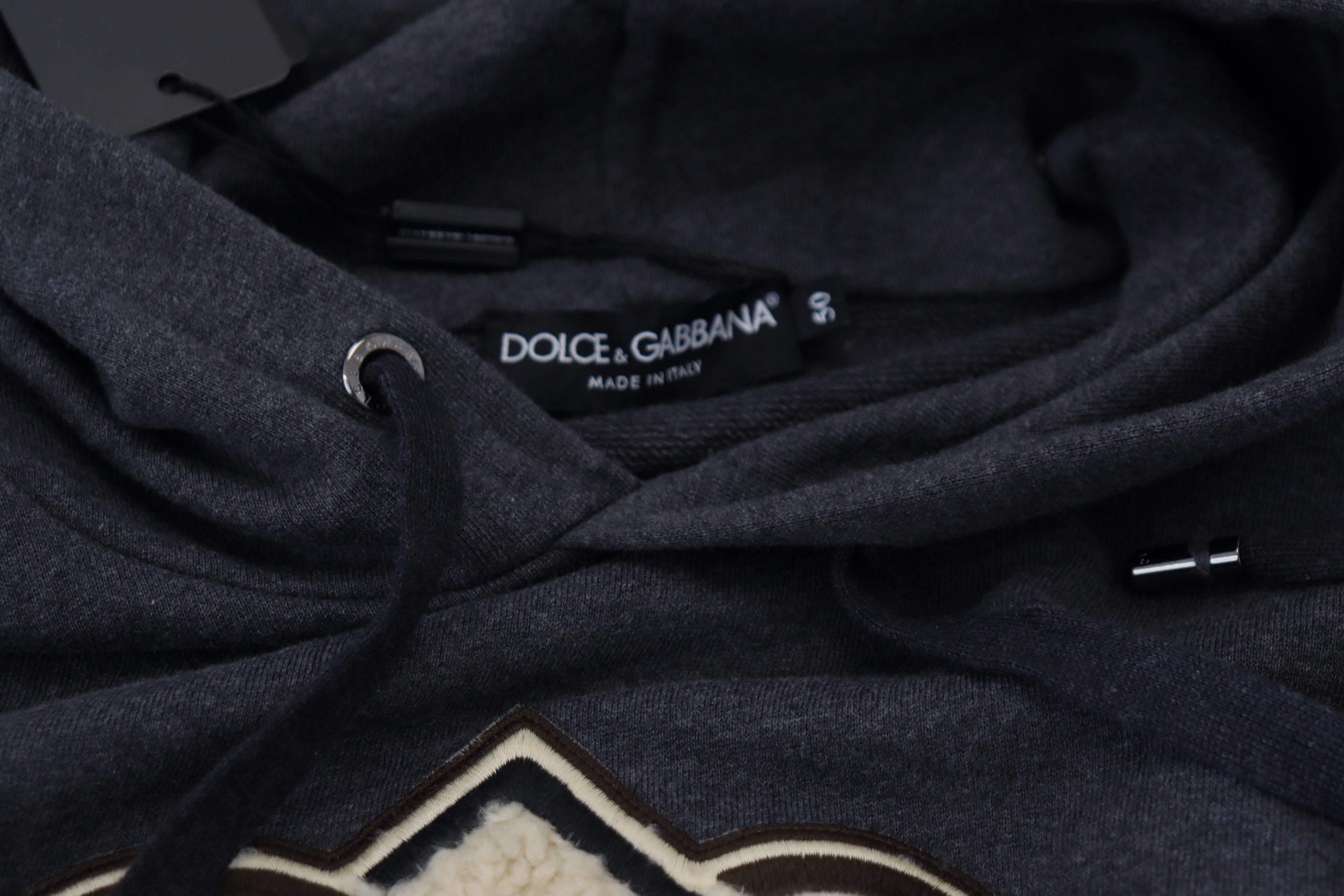 Dolce & Gabbana Gray Logo Cotton Hooded Sweatshirt Sweater - Zeiniez