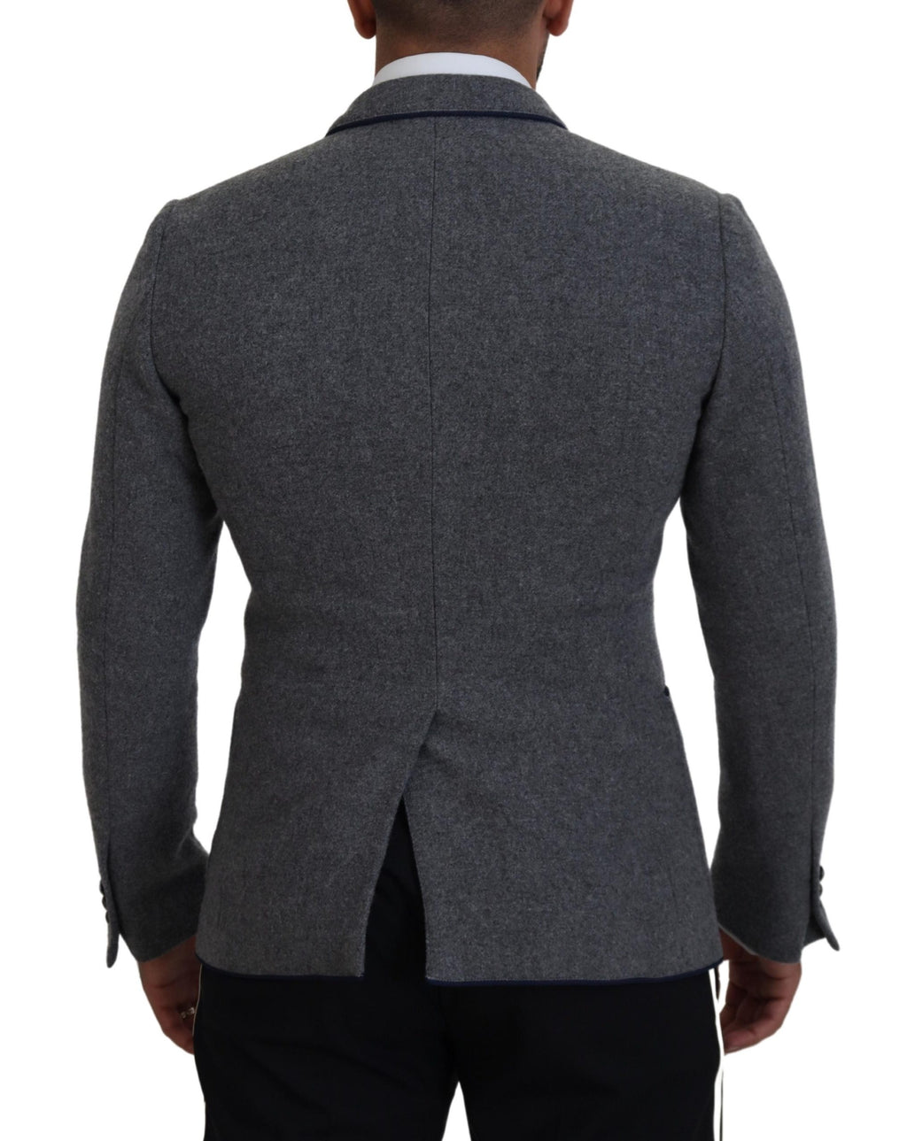 Dolce & Gabbana Gray Wool Roses Slim Fit Jacket Blazer - Zeiniez
