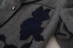 Dolce & Gabbana Gray Wool Roses Slim Fit Jacket Blazer - Zeiniez