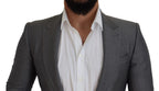 Dolce & Gabbana Gray Wool Silk Slim Fit Jacket Blazer - Zeiniez