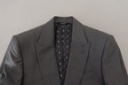 Dolce & Gabbana Gray Wool Silk Slim Fit Jacket Blazer - Zeiniez