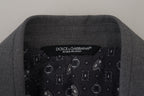 Dolce & Gabbana Gray Wool Silk Slim Fit Jacket Blazer - Zeiniez