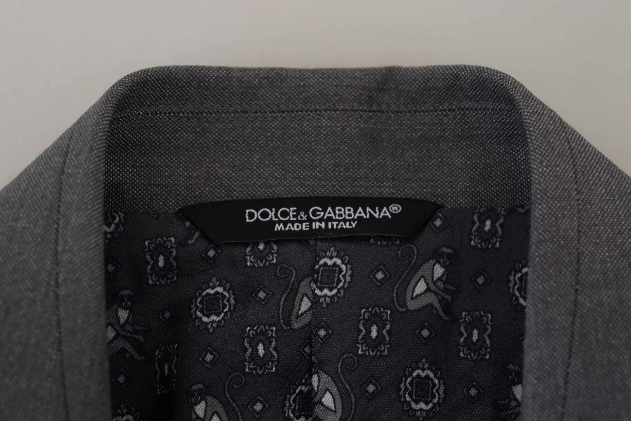 Dolce & Gabbana Gray Wool Silk Slim Fit Jacket Blazer - Zeiniez