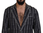 Dolce & Gabbana Blue Striped Silk Pajama Shirt Jacket - Zeiniez