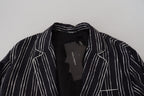 Dolce & Gabbana Blue Striped Silk Pajama Shirt Jacket - Zeiniez
