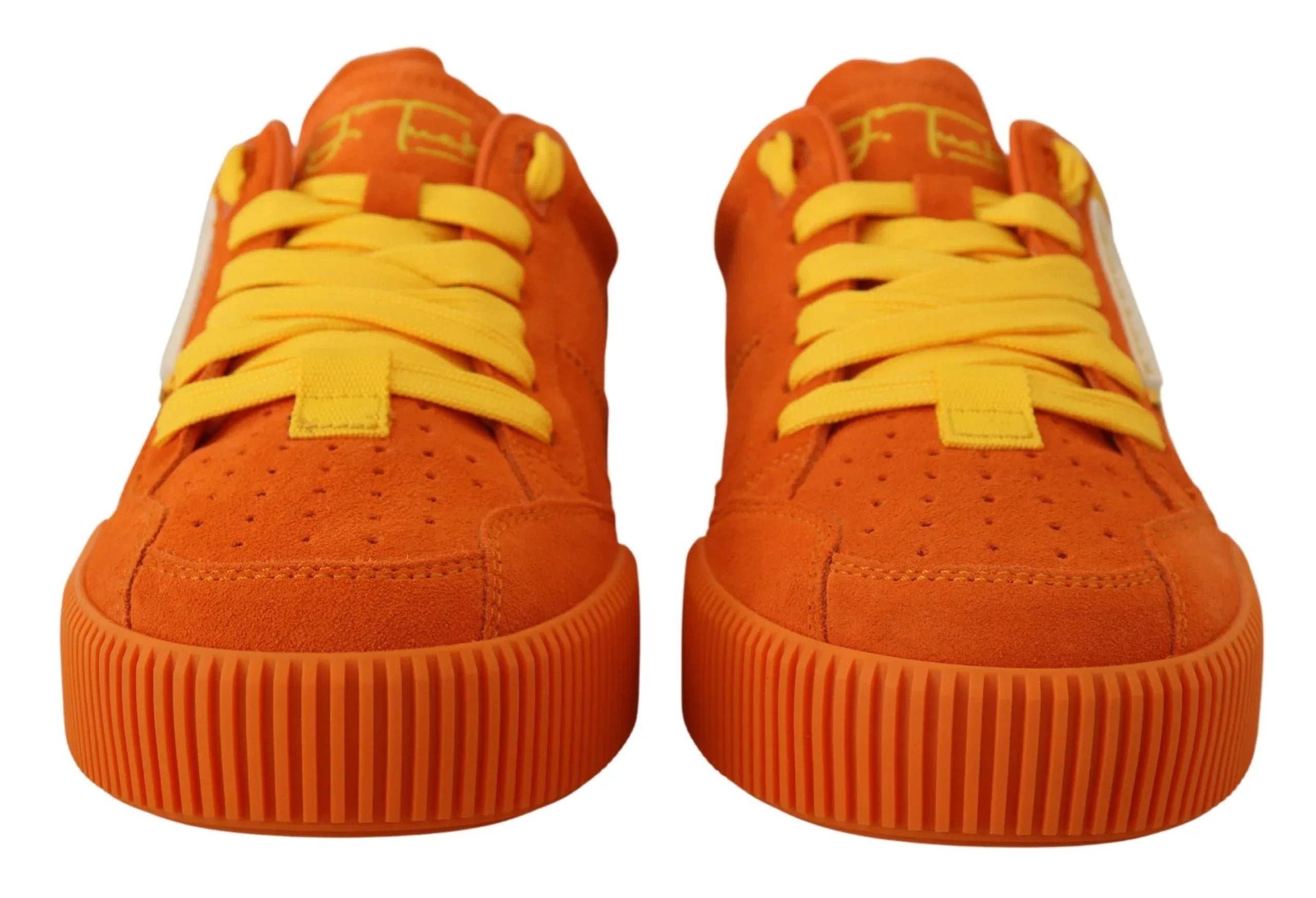 Dolce & Gabbana Orange Leather P.j. Tucker Sneakers Shoes - Zeiniez
