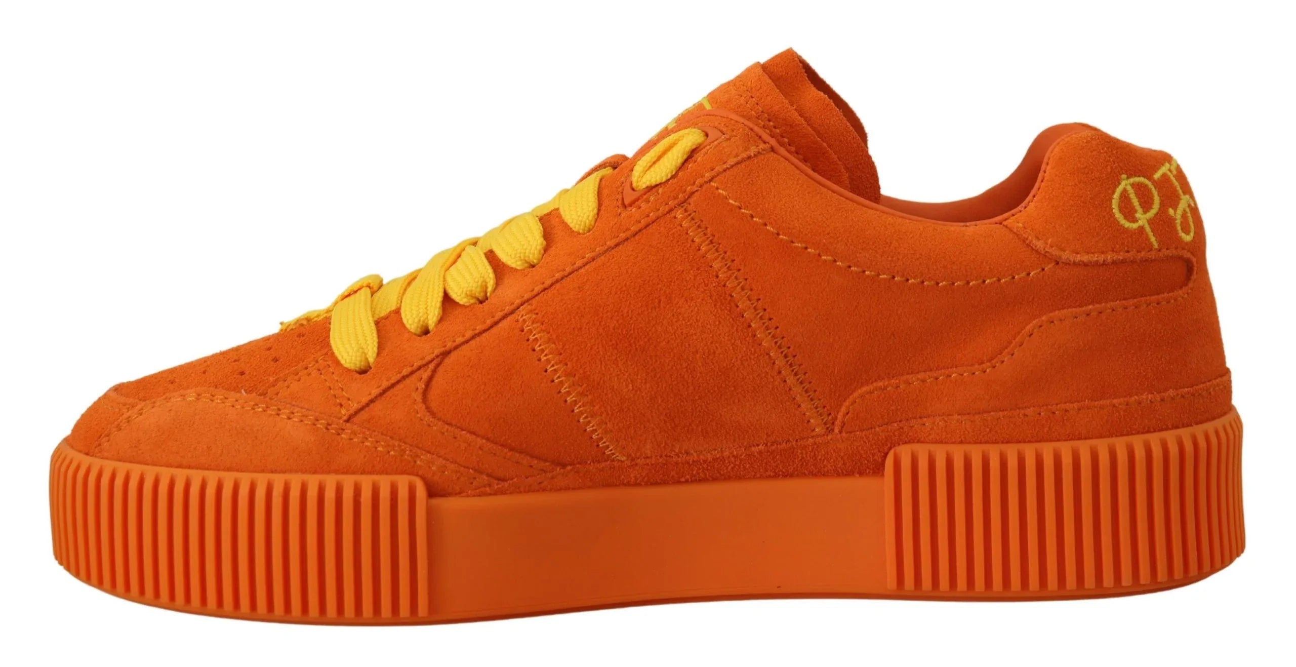 Dolce & Gabbana Orange Leather P.j. Tucker Sneakers Shoes - Zeiniez