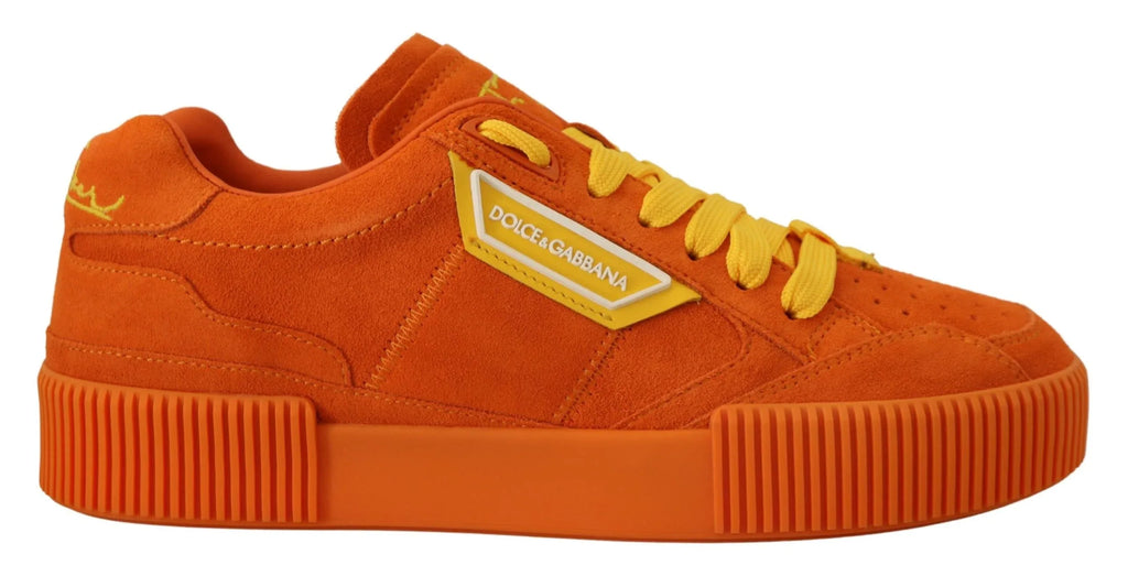 Dolce & Gabbana Orange Leather P.j. Tucker Sneakers Shoes - Zeiniez