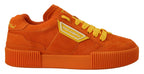 Dolce & Gabbana Orange Leather P.j. Tucker Sneakers Shoes - Zeiniez