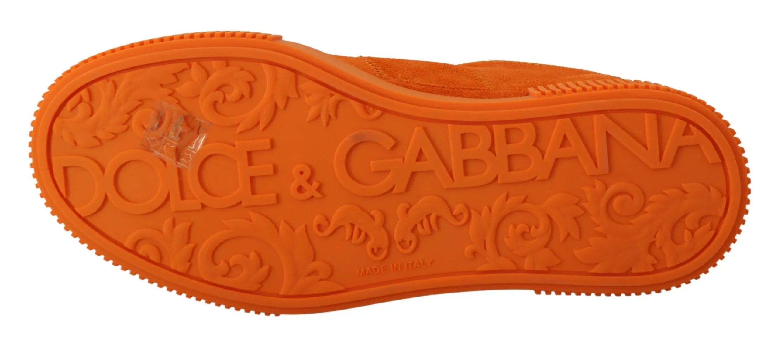 Dolce & Gabbana Orange Leather P.j. Tucker Sneakers Shoes - Zeiniez