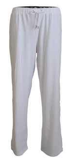 John Galliano White Cotton Logo Loose Men Pants - Zeiniez