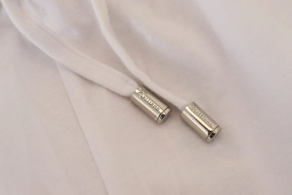 John Galliano White Cotton Logo Loose Men Pants - Zeiniez