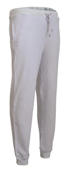 John Galliano White Cotton Logo Mens Jogger Pants - Zeiniez
