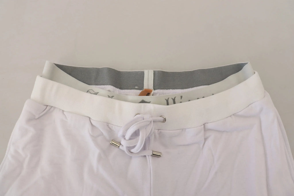 John Galliano White Cotton Logo Mens Jogger Pants - Zeiniez