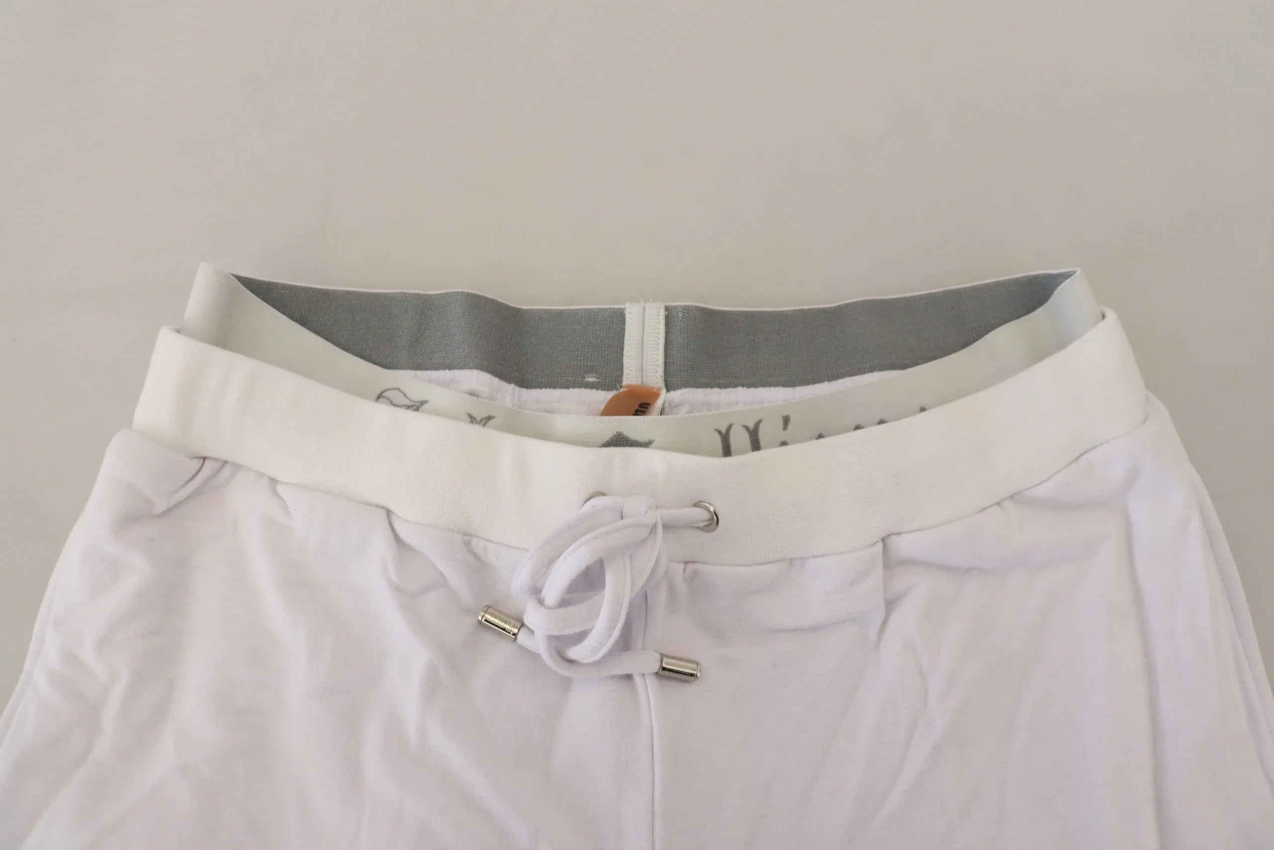 John Galliano White Cotton Logo Mens Jogger Pants - Zeiniez