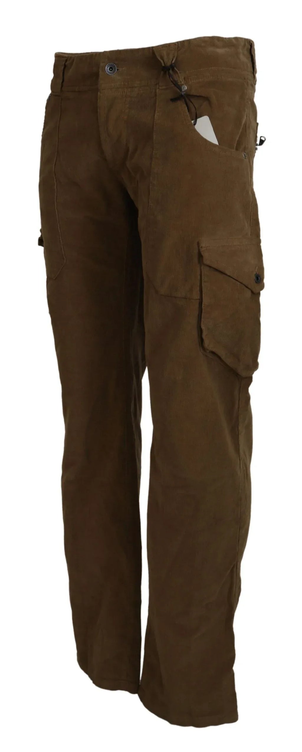 Ermanno Scervino Brown Cotton Corduroy Cargo Pants - Zeiniez