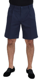 Dolce & Gabbana Blue Chinos Cotton Stretch Casual Shorts - Zeiniez