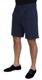 Dolce & Gabbana Blue Chinos Cotton Stretch Casual Shorts - Zeiniez
