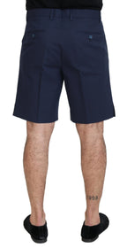 Dolce & Gabbana Blue Chinos Cotton Stretch Casual Shorts - Zeiniez