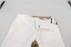 Dolce & Gabbana White Brown Slim Fit Chino Pants - Zeiniez