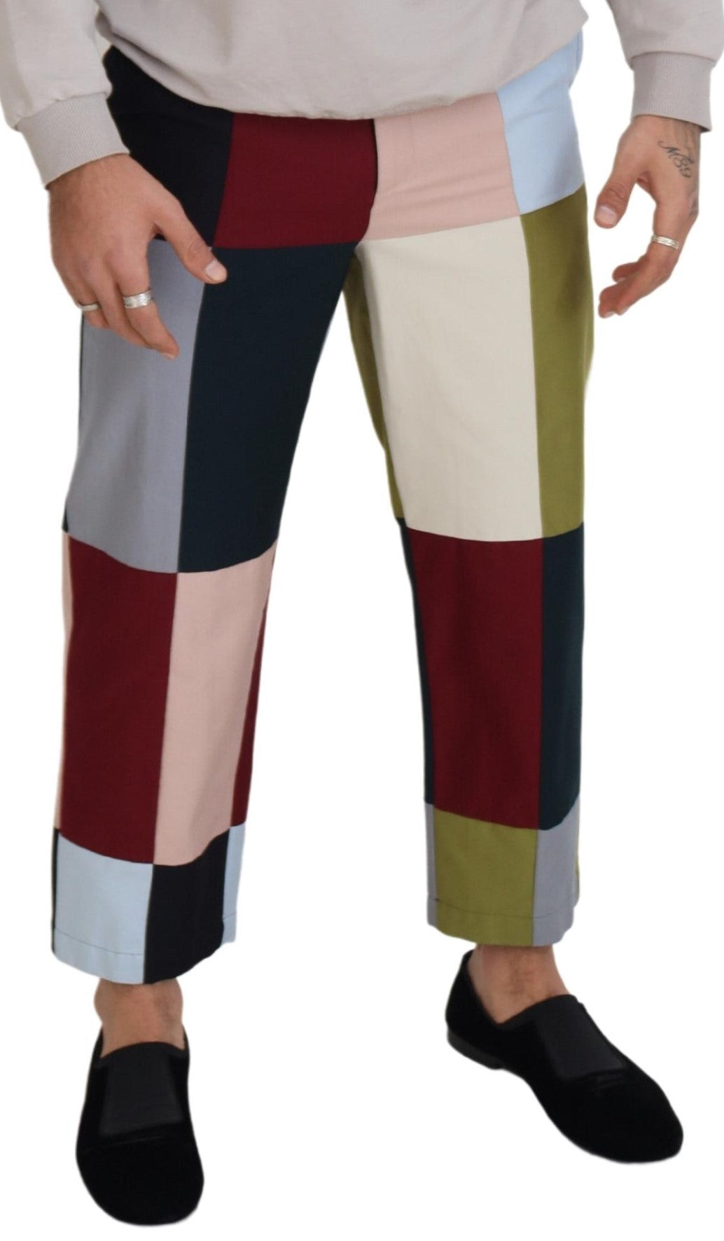 Dolce & Gabbana Multicolor Cotton Patchwork Pants - Zeiniez