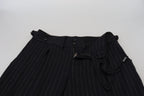 Dolce & Gabbana Black Wool Striped Chino Pants - Zeiniez